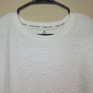 Tuckernuck White Quilted Paisley Swing Crewneck Athleisure Sweatshirt M/L